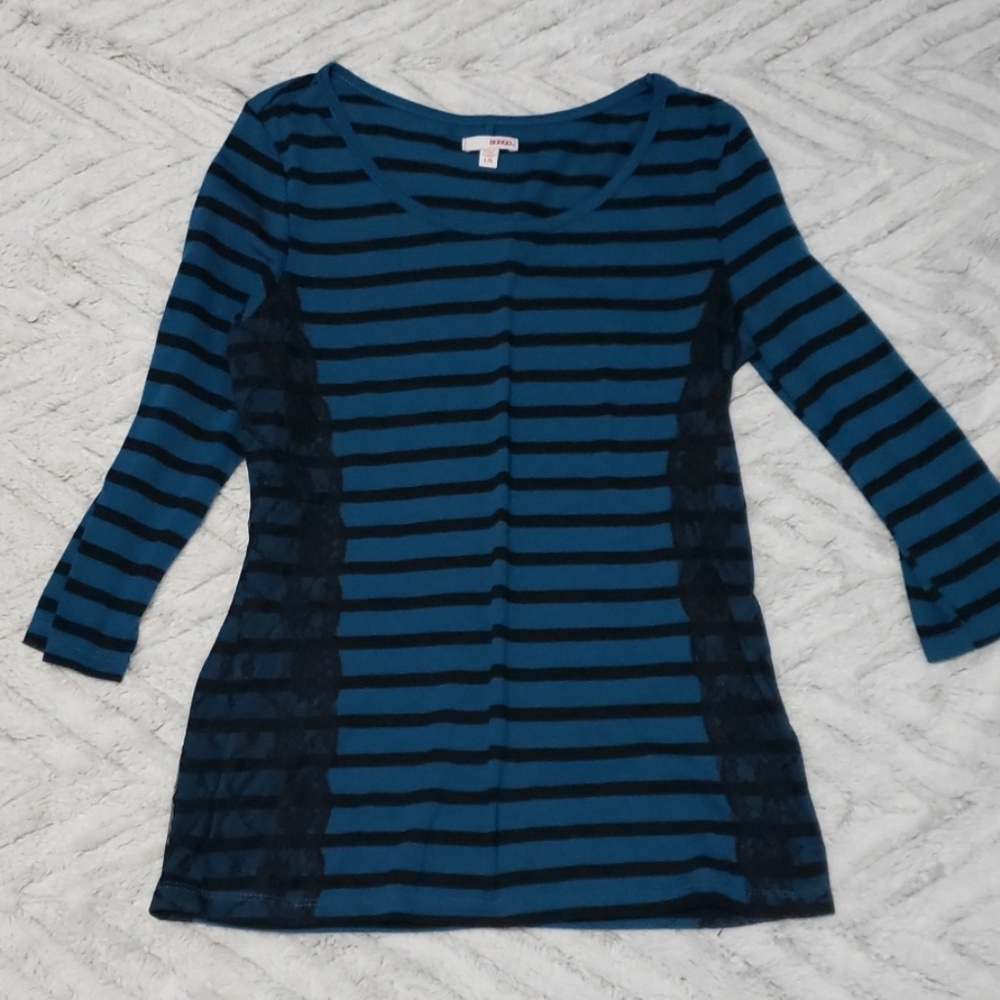 Womens large Bongo striped long sleeve shirt